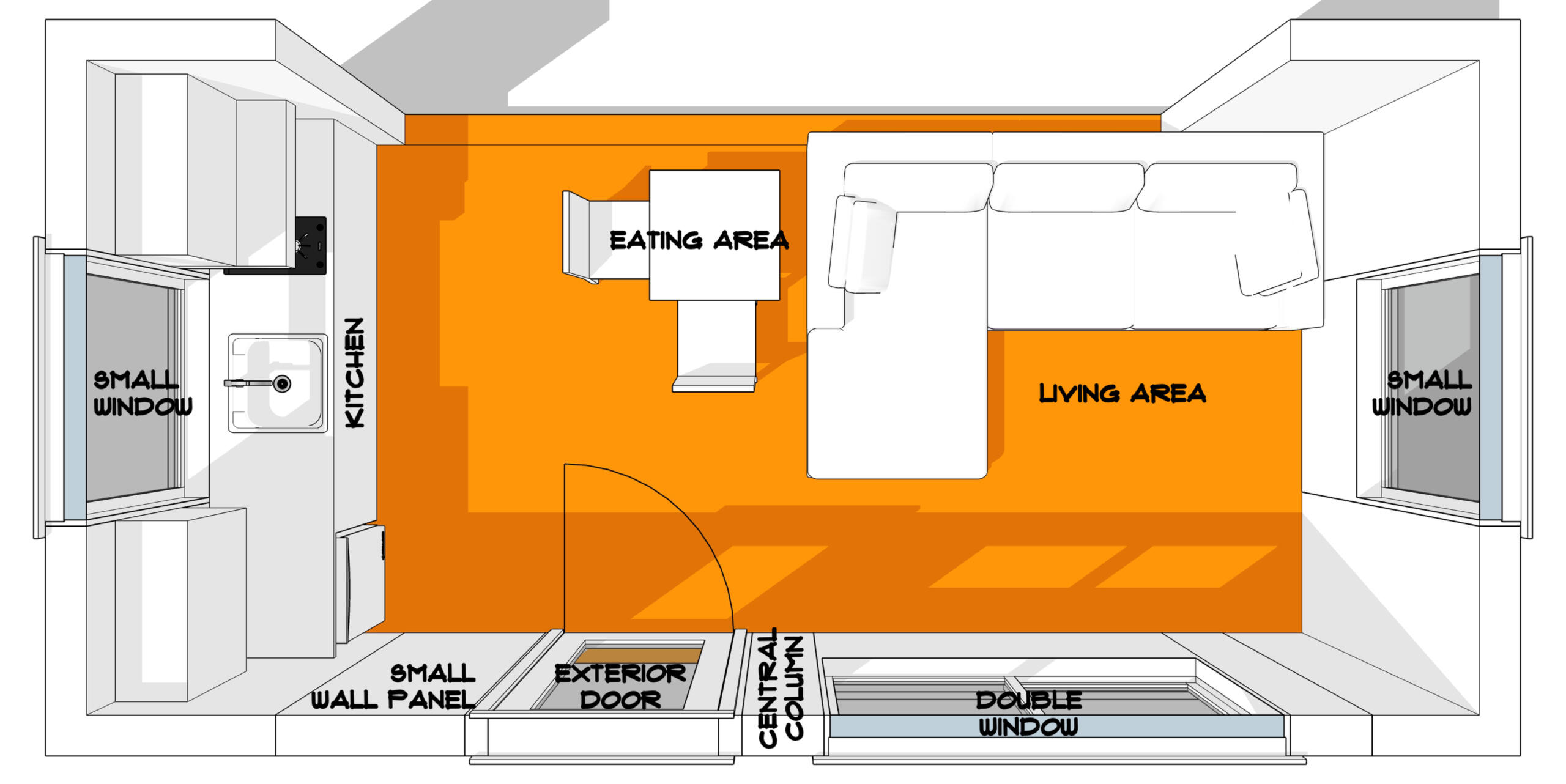 Qbit - Kitchen/Living